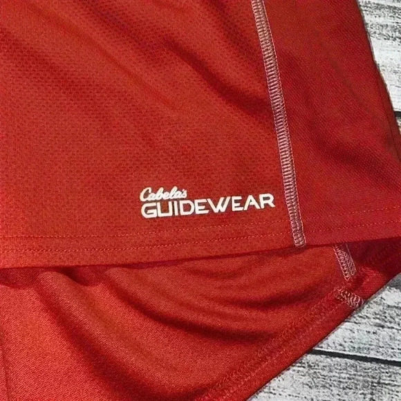 Cabela's Men's GUIDEWEAR 1/2 Zip Fishing LS Pullover M Red UPF50 Moisture‎ Wick - Picture 4 of 8